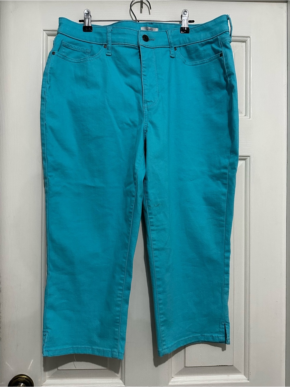 Turquoise Capri Casual Jeans